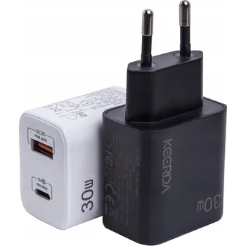 Síťová nabíječka Keerda USB-A USB-C QC PD 30W