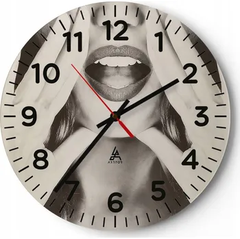 Hodiny Kuchyňské nástěnné hodiny 30x30 Žena Moderní skleněné hodiny do obýváku Tiché