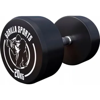 Potažené/pogumované činky s pevnou váhou Gorilla Sports 1x 20 kg