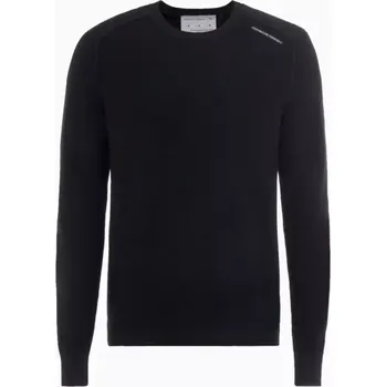 Pánský svetr PORSCHE DESIGN Wool Crew Neck Sweater Svetr ke krku z merina s logem černá (Stylový svetr z vysoce kvalitní merino vlny.)