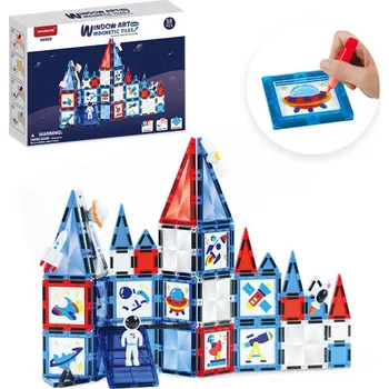 ostatní stavebnice Magnetická stavebnica Window Art Space 58ks - Magnetic Tiles