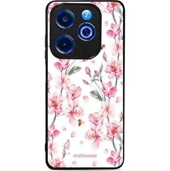 Telefonní příslušenství Lesklý kryt Mobiwear Glossy - Infinix HOT 40i - G033G - Růžové květy (Prémiové lesklé pouzdro, obal, kryt Mobiwear Glossy na mobil Infinix HOT 40i - G033G - Růžové květy, materiál Plast + TPU silikon - krytí po všech stranách, neošoupatelný potisk, tenké)