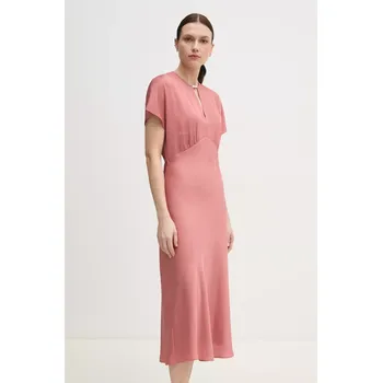 Dámské šaty Šaty Calvin Klein oranžová barva, midi, K20K208144 32X, vel. 36