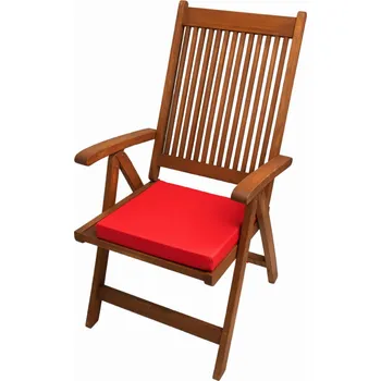 Polštář Polštář podložka na židli 40x40x4 cm, sedák, červená