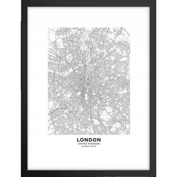 Obraz Obraz plakát v černém rámu do obýváku 30x40 foto plakáty města na zeď