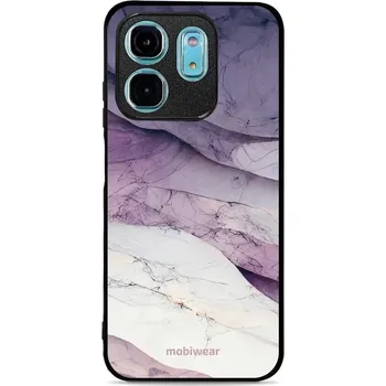 Pouzdro na mobilní telefon Lesklý kryt Mobiwear Glossy - Infinix HOT 50i - G028G - Bílý a fialový mramor (Prémiové lesklé pouzdro, obal, kryt Mobiwear Glossy na mobil Infinix HOT 50i - G028G - Bílý a fialový mramor, materiál Plast + TPU silikon - krytí po všech stranách,)