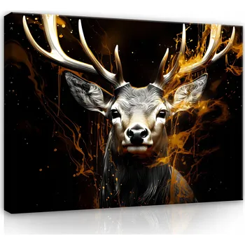 Obraz Obraz JELEN ABSTRAKCE ČERNÝ Velký Obraz do Obýváku 60x40