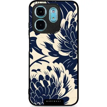 Pouzdro na mobilní telefon Lesklý kryt Mobiwear Glossy - Infinix HOT 50i - GA40G Modré a béžové květy (Prémiové lesklé pouzdro, obal, kryt Mobiwear Glossy na mobil Infinix HOT 50i - GA40G Modré a béžové květy, materiál Plast + TPU silikon - krytí po všech stranách, neošoupatelný)