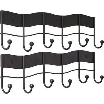 Věšák VĚŠÁK NA OBLEČENÍ, NOTY, NÁSTĚNNÁ TYČ SE 6 HÁČKY DO PŘEDSÍNĚ, 2KS