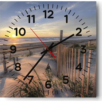 Hodiny Nástěnné hodiny do obýváku 40x40 Slunce Výhled Bez Hlučnosti Hodiny na skle Tiché