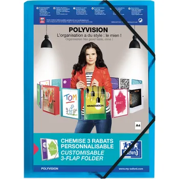 Archivační box Desky s gumou Oxford A4, PP, modré