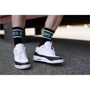 Pánské ponožky PONOŽKY SAVES HELP - FOTBAL - BLACK - SHSKS006 Velikost: 38-40 (5-6,5)