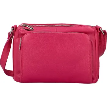 Kabelka Dámská kožená crossbody kabelka fuchsiová - ItalY Bandit růžová