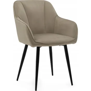 Jídelní židle ČALOUNĚNÁ VELUROVÁ ŽIDLE PROŠÍVANÁ DO OBÝVACÍHO POKOJE JÍDELNY TMAVĚ BÉŽOVÁ LAGO