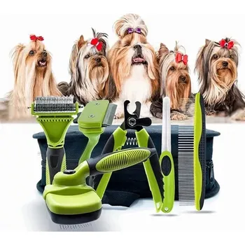 Kosmetika pro psa Groomingová sada: nůžky, hřeben, límec, kleštičky na drápky pro péči o psa
