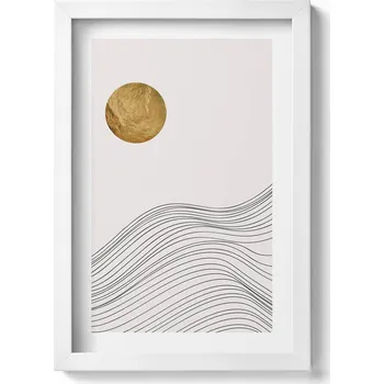 Obraz Dekorativní obraz v rámu do obýváku Boho abstraktní minimalistický 20x30 cm