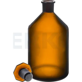 Láhev úzkohrdlá reagenční Steilbrust se zabroušenou zátkou, hnědá, Objem [ml]: 500