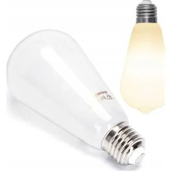 Žárovka Žárovka E27 A60 ST64 LED 12W Filament, teplá bílá, SKLENĚNÁ, MLÉČNÁ
