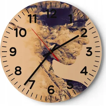 Hodiny Kuchyňské nástěnné hodiny 30x30 Abstrakce Moderní skleněné hodiny Tiché