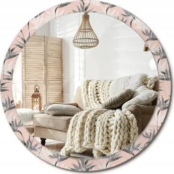 Zrcadlo Kulaté moderní zrcadlo na stěnu s potiskem na skle XXL 100 cm Strelicie