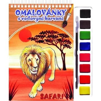 omalovánky Omalovánky s vodovými barvami a štětcem Safari