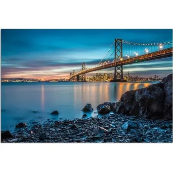 Obraz Tištěný obraz 50x40 Most v noci - světelný výhled