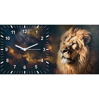 Hodiny Skleněné nástěnné hodiny Barva pouště 60x30 cm