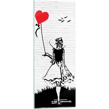 Obraz Obraz na skle SKLENĚNÝ UMĚLECKÝ obraz Banksy VELKÝ 125x50 cm