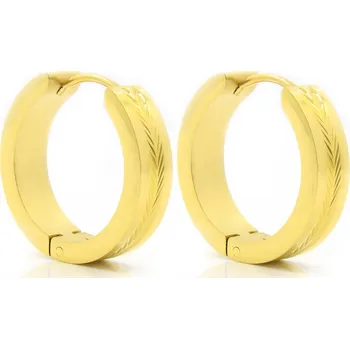 Náušnice BRUNOshop.cz Náušnice kroužky VZOROVANÉ GOLD