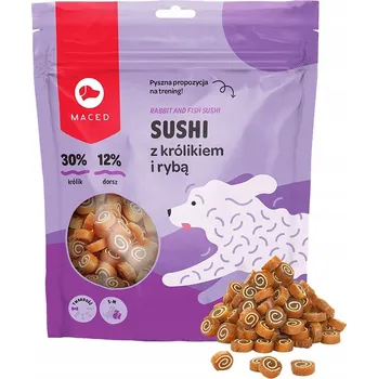 Pamlsek pro psa MACED Pamlsky psí pamlsek Sushi Králík a Ryba 500g