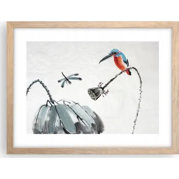 Obraz Obraz plakát v rámu světlý dub do obýváku 40x30 abstrakce foto na zeď