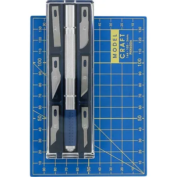 Plastikový model Modelcraft řezací nůž, držák #1, 6 čepelí, s podložkou A6