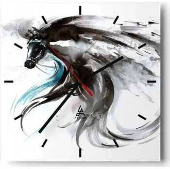 Hodiny Velké nástěnné hodiny 40x40 cm Zvířata Skleněné tiché hodiny