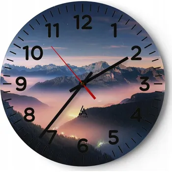 Hodiny Kuchyňské nástěnné hodiny 30x30 Krajina Moderní Skleněné hodiny do obýváku Tiché