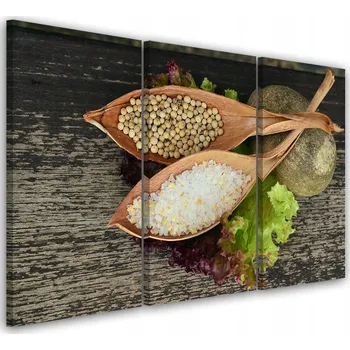 Obraz OBRAZ TRYPTYK Koření Bylinky 60x40