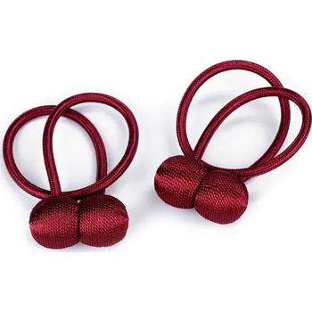 Pro Háčkování Šňůra na závěsy s magnetem bordó, 2 ks