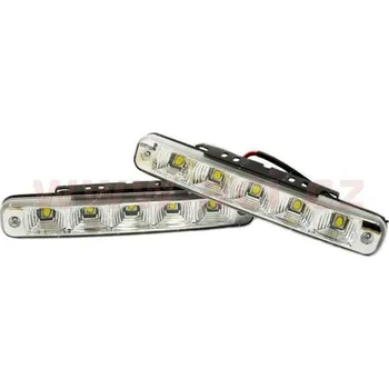 Denní svícení přídavná světla LED pro denní svícení 12 V, 5x SMD v každém světle, 189x28x39 mm sada včetně kabeláže