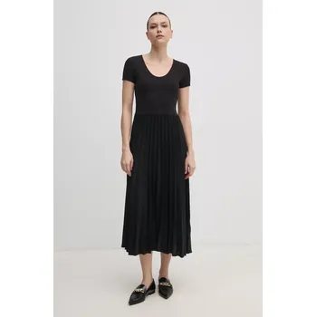 Dámské šaty Šaty Tommy Hilfiger černá barva, midi, WW0WW44618 99X, vel. M