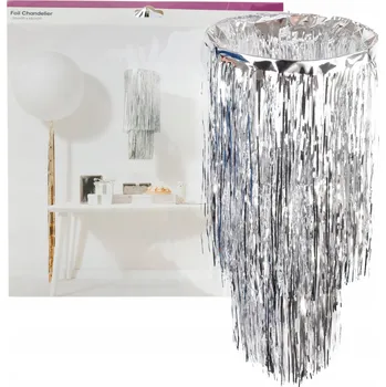 Party dekorace DEKORACE NA STROP LUSTR STŘÍBRNÝ FÓLIOVÝ KLOBUK PÁRTY NAROZENINY SILVESTR