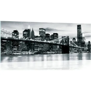 Obraz Skleněný obraz na skle MĚSTO V NOCI Velký 125x50