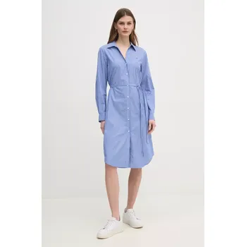 Dámské šaty Šaty Tommy Hilfiger modrá barva, midi, WW0WW45581 55X, vel. 36