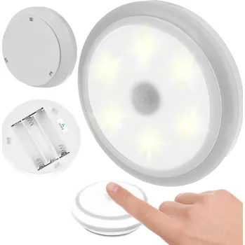 Lampička 2x LED lampa s pohybovým senzorem PIR Lampa na baterie Noční Bezdrátová