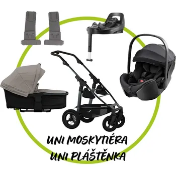 Kočárek TFK - Trends for Kids Akční set TFK Mono 4 frame - air wheel + Hluboká korba kombi + Pláštěnka + Moskytiéra + adaptéry na autosedačku + autosedačka Britax Romer BabySafe PRO + isofix base