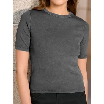 Sinsay - Tričko s krátkým rukávem - šedá - 004CH-90X - 004CH-90X-XXS