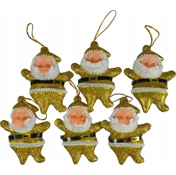 Vánoční dekorace Vánoční Koule zdobená, Vánoční Baňky, tvarovky Mikuláš 6 cm 6 ks