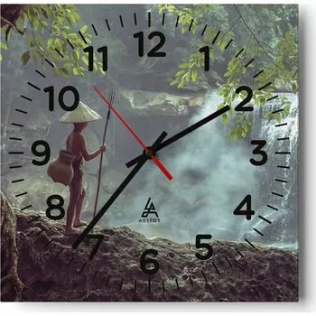 Hodiny Nástěnné hodiny do obýváku 40x40 Asie Tiché Skleněné hodiny Stylové