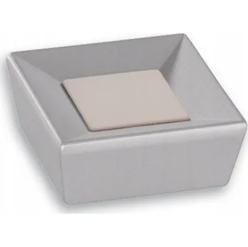 Nábytkové kování Nábytková úchytka knopka SIRO 2100-39PB21A4 hliníkový efekt/bílá