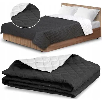 Prostěradlo Přehoz na postel AIO FACTORY z mikrovlákna 220 cm x 240 cm černý