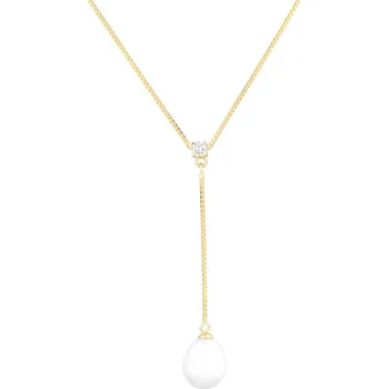 Řetízek Zlatnictví Helios Řetízek a perla- náhrdelník ze stříbra