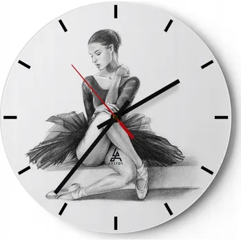 Hodiny Nástěnné hodiny do kuchyně 30x30 Baletka Skleněné hodiny do obýváku Tiché